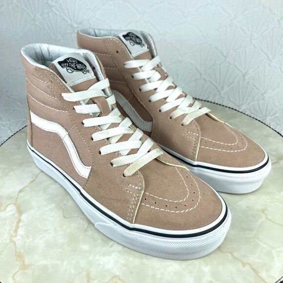 VANS Shoes - Vans Off The Wall Sk8-Hi Sneakers Womens 6.5 Pink Suede Canvas Streetwear Shoes